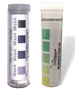 Restaurant Sanitizer Test Kit Combo, 10 x Vial of 100 Strips Each QR5 Quat Sanitizer 0-400PPM & Chlorine Test Strip 0-200PPM Testing Kit for Food Service, Bar & Restaurants Supplies by FryOilSaver Co.