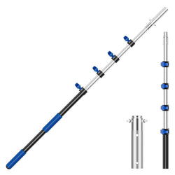 Pool Pole Telescopic 20FT Heavy Duty Upgraded Aluminum, 20 Ft Extension/Extendable Telescoping Tool for Above Ground/Inground Swimming Cleaning Supplies Accessories, Leaf Skimmer/Brush/Net/Vacuum/Mesh