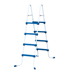 Funsicle 48 Inch SureStep 3 Stair Lightweight Steel Outdoor Above Ground Swimming Pool Ladder with Non Slip Feet for Outdoor Use, Blue/White
