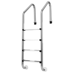 Goplus Swimming Pool Ladder, 3-Step/4-Step In-Ground Stainless Steel Step for Indoor/Outdoor Pool, Heavy Duty Non-Slip Ladder, Easy Assembly (4 Steps)