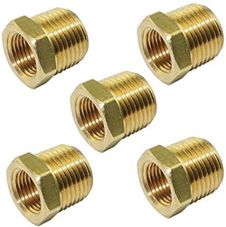 TL TOOLEGIN 3/4" NPT Male x 1/4" NPT Female Brass Bushing Reducer Reducing Pipe Adapter Fitting 5pcs 1200 PSI