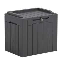 Greesum Outdoor Storage Box 31 Gallon Storage Box with Lid for Patio Furniture, Garden Tools, Pool Supplies, Waterproof and UV Resistant, Lockable, Dark Grey