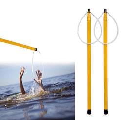 Telescopic Pool Rescue Hook with Pole,15ft-30ft Adjustable Duty Pool Pole,Adjustable Heavy Duty Fiberglass Telescoping Ring,Specialised Emergency Rescue Equipment for Drowning Victims ﻿ (177IN-Yellow)