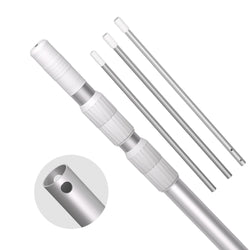 POOLPURE Pool Pole Telescopic, 10FT Aluminum Lightweigh Swimming Pool Pole, Adjustable 3 Piece Expandable Step-Up, Fits Pool Vacuum, Net, Brush, Hook, Cleaning Tools, Twist Lock Design
