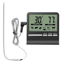 MVUYO Kitchen Food Thermometer Digital Barbecue Meat Cooking Baking Timer Electronic Measuring Meter