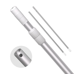 POOLPURE Professional 8ft Telescopic Aluminum Pool Pole - Silver Smooth Finish, Adjustable (240cm), Std Grip & Lock for Skimmer Nets, Vacuum Heads & Brushes (120CM*2 Piece)