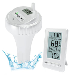 Urageuxy Wireless Digital Pool Thermometer, 328ft Remote Floating Thermometer with Backlit Display for Pool, Hot Tub, Spa and Cold Plunge