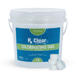 Rx Clear 1" Inch Chlorine Tabs | 10 Pounds | Use Tablets as Bactericide, Algaecide, & Disinfectant in Swimming Pools | Stabilized, Long Lasting, Slow Dissolving, & UV Protected