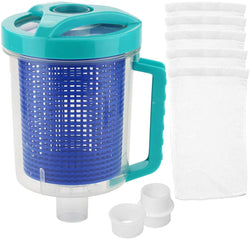 Pool Leaf Catcher Canister, in-line Leaf Canister for Pool Spa Cleaner, with Mesh Basket &Skimmer Socks,Fits Suction Manual & Automatic Pool Cleaners