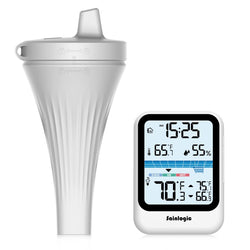 Sainlogic Wireless Pool Thermometer Floating Easy Read, IP68 Waterproof Swimming, High Precision Outdoor Pool Thermometer Floating, for Aquarium, Hot Tub, Ponds, Fish Tank, Patio