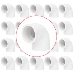 20 Pack 1" 90 Degree Elbow Pipe Fittings 2 Way Right Angle PVC Pipe Fitting, Furniture Build Grade SCH40 (Socket x Socket) 1" PVC Fitting Connectors for DIY PVC Shelf Garden Support Structure