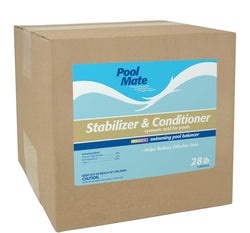 Pool Mate 28-Pounds Premium Pool Stabilizer and Conditioner, Concentrated Cyanuric Acid for Pools, Helps Chlorine Last Longer