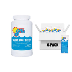 In The Swim Green Pool Recovery Bundle – Quick Clear Green 4 Pound & Cal-Hypo Shock 6 Pound – Treats Green Algae, Clears Cloudy Water, Restores Sparkling Blue Pool