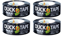 Duck Brand Max Strength Duct Tape, Black, 4 Rolls, 1.88 Inch x 35 Yards Each, 240867