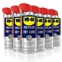 WD-40 Specialist Dry Lube with Smart Straw, Lubricant for Corrosion Protection on Table Saws, Drills and Lathes, Industrial Strength Friction-Reducing Formula, 10 Oz., 6-pack case