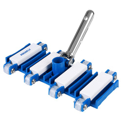 Pool Vacuum Head, Manual Cleaning Vacuum with Wheels 14'' Heavy Duty Handle Pool Vacuum Heads for Inground & Above Pools with Flexible Swivel, Swimming Pool Head for Absorb