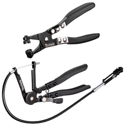 Toolwiz Hose Clamp Pliers and 27" Flexible Hose Clamp Plier, 2 Pcs Hose Clamp Pliers Set with Locking Device, Hose Clamp Tool Spring Clamp Pliers for Ring-Type or Flat-Band Hose Clamp