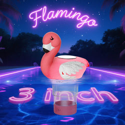 Solar Pool Chlorine Floater Pool Light Flamingo ChIorine Tablet Floater 3 Inch Floating ChIorine Dispenser for Summer Party Decorations Party Decorations Hot Tub SPA(Chlorine Tablets Not Included)