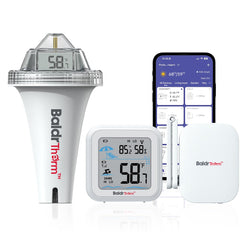 BaldrTherm Smart Pool Thermometer with WiFi Gateway, Digital Floating Anti-Fog 360° Reading with IPX7 Waterproof, Remote App Notification Alert for Hot Tub/Ice Bath/Swimming Pool/SPA/Aquarium/Pond