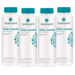 SpaGuard Spa Water Clarifier, 1 Pint, Pack of 4, Makes Cloudy Water Sparkling Clear, Eliminates Odor, Suitable for Spas and Hot Tubs