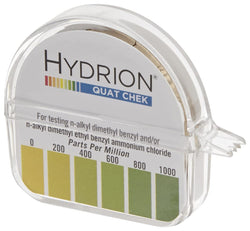 Micro Essential Lab QC-1001 Plastic Hydrion High Range Quat Check Test Paper Dispenser, Single Roll, Food Service Test Strips, 0 - 1000 ppm (Case of 10)