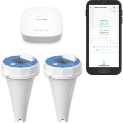 YoLink Smart Pool Floating Thermometer, 2-Pack, 1/4 Mile Range, 5+ Years Battery Life, Emails, Text, App Alerts, Alexa, IFTTT. Pool, Hot Tub, Fish Tank. Hub Included!