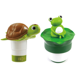 MKLZ Chlorine Floater, Floating Chlorine Dispenser for Pool, Large 3 Inch Chlorine Tablet Holder for Swimming Pool, Hot Tub, Spa (Frog + Turtle)