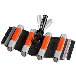 TidyMister Heavy Duty Pool Vacuum Head with Swivel Handle -Extra-Wide 3.2LB Weighted Vac Heads Side Brush & Wheels for Vinyl Liner-Deep Cleaning for Inground & Above Ground Swimming Pool - Orange