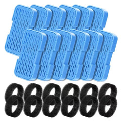 UIOOQ Official Cat Water Fountain Filters, 24 Pack (12 Filters + 12 Sponges), Activated Carbon, Ultra-fine Fiber