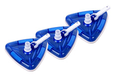 SmartClear SPAG75520-3 Deluxe Pool Vacuum Heads, 3 Pack – Triangular Shape and Weighted, Swivel Design, Fits 1 ½” and 1 ¼” Standard Hoses, Blue