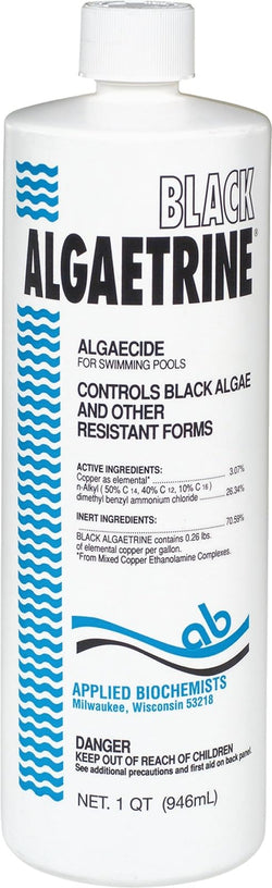 Applied Biochemists 406303A Black Algaetrine Swimming Pool Algaecide & Deposit Control, 32 fl oz, White