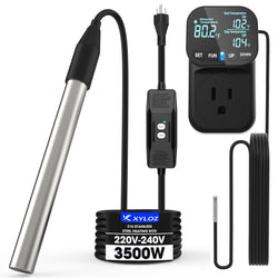 240V 3500W Immersion Electric Water Heater, Fully Submersible Water Heater with Thermostat & GFCI, for Sinks, Bathtubs, Washbasins, Small Swimming Pools, Water Storage Tanks, Hot Tubs and Buckets