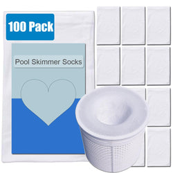 VSECUON 100 Pack Pool Skimmer Socks,Pool Filter Socks Reusable Pool and Spas Filters Baskets Skimmer Savers