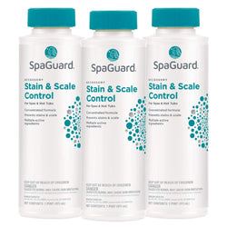 SpaGuard Stain & Scale Control for Spas & Hot Tubs, 1 Pint, Pack of 3, Concentrated Formula, Prevents Scale Formation, Removes Scale Build-up