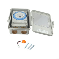 Pool Pump Timer, Outdoor Mechanical Timer Box, Heavy Duty 24 Hour Programmable, AC100~250V 20A Time Switch With Battery For Pool Pump, Water Heater, Fans, SPA