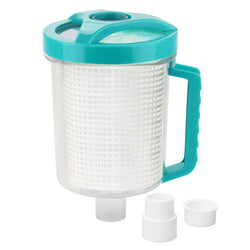 BeadChica Pool Leaf Canister Catcher for Pool Vacuum with Mesh Basket, in-line Leaf Catcher for Swimming Pool Cleaner, Fits Suction Manual & Automatic Pool Cleaners(White)