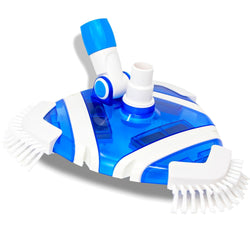 SWIMLINE HYDROTOOLS Clear Pool Vacuum Head Attachment For Inground & Above Ground Pools | Weighted Flexible Vac Head Triangle Shape W/ Bristles | Swivel Hose 1-1/4 or 1-1/2’’| See Through Transparent