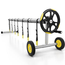 VINGLI Pool Cover Reel Set Pool Solar Cover Reel for Inground Swimming Pool, Aluminum Solar Swimming Inground Cover Blanket Reel (Upgrade) (14 Feet)