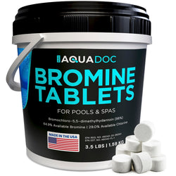 AquaDoc Bromine Tablets for Spa Hot Tub - 3.5lbs Sanitizing Bromine for Hot Tubs - 1 Inch Spa Tablets