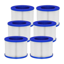 vkolim Hot Tub Replacement Filter Cartridges - Compatible with All RELXTIME, ALEKO, Wejoy, Aquaspa Hot Tub More - Screw-in Spa Filters for Inflatable Hot Tubs & Massage Pools (6 Pack)
