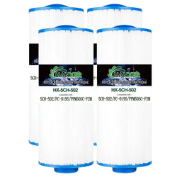 HANXER® 5CH-502 Spa Filter Cartridge Replaces for PPM50SC-F2M, Filbur FC-0195, Marquis Spa 20041, 20091, 370-0237, C-5303, 50501, 2" Male Thread/MPT Hot Tub Filter, 50 sq.ft Cal Spas, 4 Pack