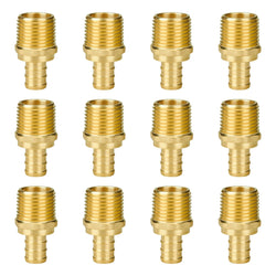 SUNGATOR 12-Pack 1/2" NPT to 1/2" PEX Male Adapter, No Lead Brass, NSF, UPC Certified