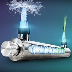 coospider-repta 55W UV Light for Above Groud Pool Cold Plunge Aquarium Algae Control with UVC Bulb Stainless Steel Ultraviolet Green Water Machine Algae Remover for Pond