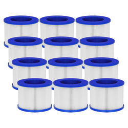 vkolim Hot Tub Replacement Filter Cartridges - Compatible with All RELXTIME, ALEKO, Wejoy, Aquaspa Hot Tub More - Screw-in Spa Filters for Inflatable Hot Tubs & Massage Pools (12 Pack)