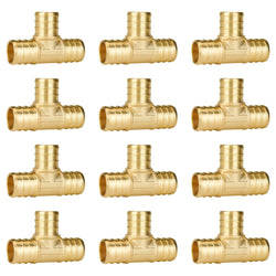 SUNGATOR 12-Pack 3/4" Pex Tee, No Lead Brass, 3/4 Inch Pex T Fittings