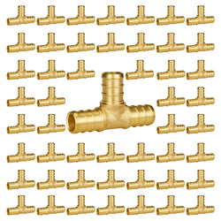 SUNGATOR 50-Pack 1/2" Pex Tee Fittings, Pex Fittings 1/2 Inch Tee, No Lead Brass, NSF, UPC Certified
