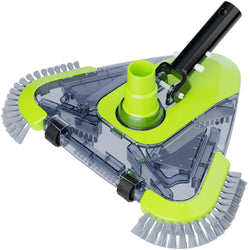Upgrade Pool Vacuum Head with Wheels & Side Brushes, Universal Rotatable Hose Adapter,Weighted Triangular Shape, for Inground/Above Ground Swimming Pools,Sepetrel