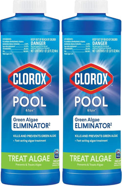 Clorox® Pool&Spa™ Swimming Pool Algaecide, Prevents and Treats Pool Algae, Non-Foaming, 1 Quart (Pack of 2)