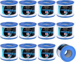 POOLPURE Type VI SPA and Hot Tub Filter Replaces Coleman SaluSpa 90352E 58323 90427E, Lay-Z-Spa Hot Tub Filter Cartridge, Inflatable Hot Tub Filters (12)