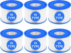 SORSWEET Hot Tub Filter Cartridge Size VI Compatible with Lay-Z-Spa, Coleman SaluSpa 90352E 58323, 6 Pack